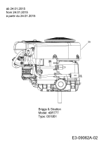 Cub Cadet Ersatzteile Rasentraktoren CC 1020 BHN 13HT91AN603  (2015) Motor Briggs & Stratton ab 24.01.2015