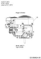 Cub Cadet Ersatzteile Rasentraktoren CC 1020 BHN 13HT91AN603  (2016) Motor Briggs & Stratton bis 30.11.2015