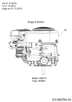 Cub Cadet Ersatzteile Rasentraktoren CC 1018 BHG 13HT93AG603  (2016) Motor Briggs & Stratton bis 31.12.2015