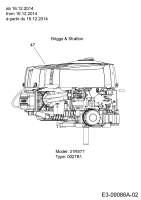 Cub Cadet Ersatzteile Rasentraktoren CC 1019 HN 13HJ91AN603  (2015) Motor Briggs & Stratton ab 16.12.2014