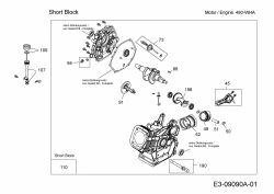 Ersatzteile MTD-Motoren Horizontal 490-WHA Typ: 752Z490-WHA  (2015) Rumpfmotor