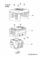 Ersatzteile MTD-Motoren Horizontal 170-AUA Typ: 752Z170-AUA  (2015) Auspuff