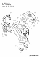 Ersatzteile Massey Ferguson Rasentraktoren MF 41-18 RH Typ: 13HJ71GN695 (2015) Motorhaube G-Style ab 10.12.2014