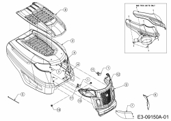 Ersatzteile MTD Rasentraktor LTEX 92 A Typ: 13HM98KE682  (2015) Motorhaube K-Style 