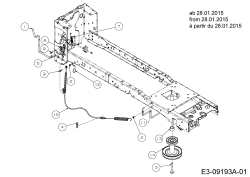 Cub Cadet Ersatzteile Rasentraktoren LX 42 KH 13APA1CS330  (2015) Mähwerkseinschaltung, Motorkeilriemenscheibe ab 28.01.2015