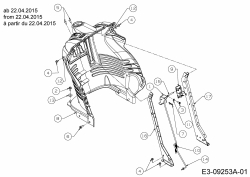 Ersatzteile Massey Ferguson Gartentraktoren MF 54-25 SD Typ: 14BQ94GK395 (2015) Armaturenbrett ab 22.04.2015