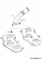 Ersatzteile Zubehör Zero Turn Grasfangeinrichtung für MF 50-22 ZT mit Mähwerk Q (50/127cm) Typ: 19A70043OEM (2017) Auswurfschacht unten