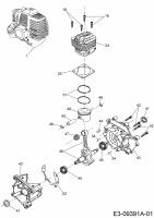 Ersatzteile MTD Motorsense 1033 J Typ: 41AD7UXJ648  (2015) Kurbelgehäuse, Motor, Zylinder 