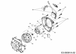 Ersatzteile MTD Motorsense 1033 J Typ: 41AD7UXJ648  (2015) Kupplung, Zündung 