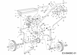 Ersatzteile Zubehör handgeführte Geräte Streuer 45-02142  (190-524-000) Typ: 190-524-000  (2008) Grundgerät