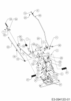 Ersatzteile MTD Rasentraktor Minirider 76 SDHE Typ: 13A221JD600  (2020) Bremsstange, Schaltstange, Pedal 