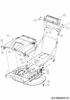 Ersatzteile MTD Benzin Rasenmäher mit Antrieb WCM 84 E Typ: 12AE76SM678  (2016) Abdeckung Mähwerk, Armaturenbrett 