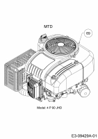 Ersatzteile MTD Benzin Rasenmäher mit Antrieb WCM 84 E Typ: 12AE76SM678  (2016) Motor MTD 