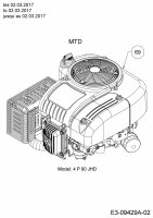 Ersatzteile MTD Benzin Rasenmäher mit Antrieb WCM 84 E Typ: 12AE76SM678  (2017) Motor MTD bis 02.03.2017 