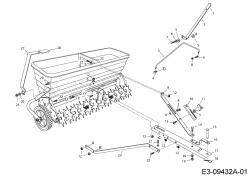 Ersatzteile Zubehör Garten- und Rasentraktoren Rasenlüfter mit Streuer 45-0301  (196-064-000) Typ: 196-064-000  (2016) Grundgerät