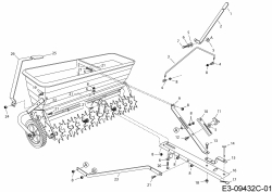 Ersatzteile Zubehör Garten- und Rasentraktoren Rasenlüfter mit Streuer 45-03011  (196-064-000) Typ: 196-064-000  (2016) Grundgerät