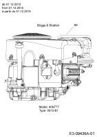 Cub Cadet Ersatzteile Rasentraktoren CC 1020 BHN 13HT91AN603  (2016) Motor B&S ab 01.12.2015