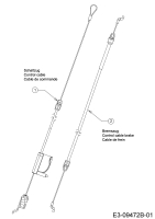 Cub Cadet Ersatzteile Motormäher mit Antrieb LM3 DR53es 12ECPVS7603 (2023) Bremszug, Schaltzug