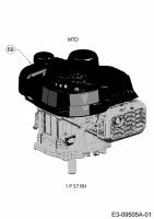 Ersatzteile MTD Benzin Rasenmäher ohne Antrieb P 46 T Typ: 11D-TASJ600  (2018) Motor MTD 