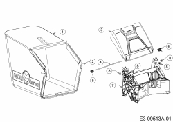 Ersatzteile WOLF-Garten Benzin Rasenmäher ohne Antrieb S 4200 Typ: 11A-LO5N650  (2016) Grasfangsack, Heckklappe, Leitstück hinten 