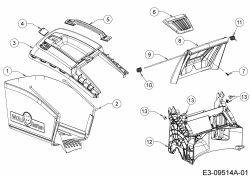 Ersatzteile WOLF-Garten Benzin Rasenmäher ohne Antrieb Expert 460 Typ: 11A-TUKC650  (2016) Grasfangsack, Heckklappe, Leitstück hinten 