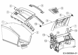 Ersatzteile Gutbrod Motormäher HB 46 B Typ: 11A-TQ5E690  (2016) Grasfangsack, Heckklappe, Leitstück hinten