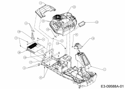 Ersatzteile MTD Rasentraktor Minirider 76 SDHE Typ: 13A221JD600  (2016) Verkleidungen 
