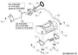 Ersatzteile WOLF-Garten Benzin Rasenmäher mit Antrieb Expert 460 A Typ: 12C-TUKC650 (2020) Achsen, Höhenverstellung 