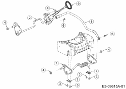 Ersatzteile WOLF-Garten Benzin Rasenmäher mit Antrieb A 4600 AHWHBM Typ: 12A-TRSC650  (2018) Achsen, Höhenverstellung 