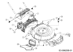 Cub Cadet Ersatzteile Motormäher mit Antrieb CC 53 SPO W 12AQC6J3603  (2017) Deflektor, Mähwerksgehäuse, Mulchklappe, Leitstück hinten