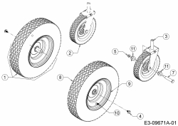 Ersatzteile MTD Benzin Rasenmäher mit Antrieb WCM 84 E Typ: 12AE76SM678  (2016) Räder 