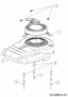 Ersatzteile MTD-Motoren Vertikal 1P61BHB Typ: 752Z1P61BHB  (2014) Motorhaube, Reversierstarter