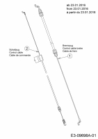Ersatzteile WOLF-Garten Benzin Rasenmäher mit Antrieb A 460 AHW Typ: 12A-TVSC650  (2016) Bremszug, Schaltzug 