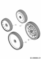 Ersatzteile WOLF-Garten Benzin Rasenmäher mit Antrieb A 530 AHW Typ: 12B-PVKC650  (2016) Räder 