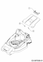 Ersatzteile WOLF-Garten Elektro Rasenmäher ohne Antrieb Expert 34 E Typ: 18BWF1S-650  (2017) Griff Heckklappe 