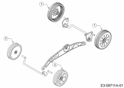 Ersatzteile WOLF-Garten Elektro Rasenmäher mit Antrieb Expert 40 EA Typ: 18BRH1K-C50  (2013) Räder 