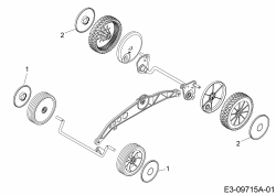 Ersatzteile WOLF-Garten Elektro Rasenmäher mit Antrieb A 400 EA Typ: 18ARMLM1650  (2020) Radkappen 