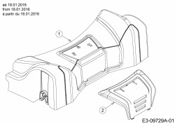 Ersatzteile MTD Benzin Rasenmäher mit Antrieb 53 SPSBHW Typ: 12A-PF7B648  (2016) Abdeckung Vorderachse bis 17.01.2016 