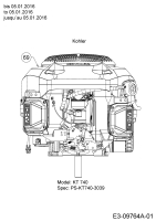 Cub Cadet Ersatzteile Zero Turn Z-Force S 60 17BSDGHD010  (2016) Motor Kohler bis 05.01.2016