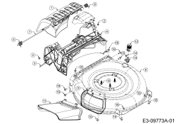 Cub Cadet Ersatzteile Motormäher mit Antrieb SC 500 HW 12ABD2M5710  (2017) Deflektor, Mähwerksgehäuse, Mulchklappe, Leitstück hinten, Waschdüse