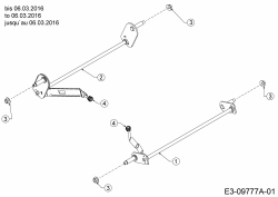 Ersatzteile MTD Benzin Rasenmäher ohne Antrieb Yard Machines 21 Typ: 11A-B24T360  (2016) Achsen, Höhenverstellung 