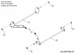 Ersatzteile MTD Benzin Rasenmäher ohne Antrieb Yard Machines 21 Typ: 11A-B24T360  (2016) Achsen, Höhenverstellung ab 07.03.2016 