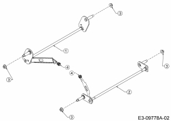 Ersatzteile MTD Benzin Rasenmäher ohne Antrieb Yard Machines 21 Typ: 11A-B2A3360  (2017) Achsen, Höhenverstellung 