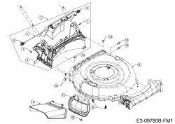 Ersatzteile Troy-Bilt Motormäher Troy-Bilt 21 Typ: 11A-B2A9309  (2018) Deflektor, Leitstück hinten, Mähwerksgehäuse, Mulchklappe