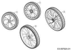 Ersatzteile MTD Benzin Rasenmäher ohne Antrieb Yard Machines 21 Typ: 11A-B9A9729  (2018) Räder 