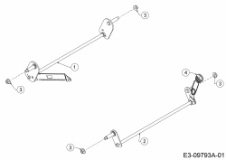 Ersatzteile MTD Benzin Rasenmäher ohne Antrieb Yard Machines 21 Typ: 11A-B9A9325  (2016) Achsen, Höhenverstellung 