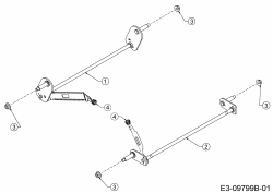 Ersatzteile MTD Benzin Rasenmäher ohne Antrieb Yard Machines 21 Typ: 11A-B2M7329  (2018) Achsen, Höhenverstellung 