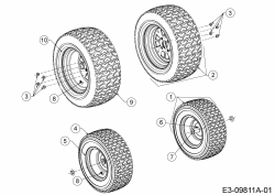 Ersatzteile Troy-Bilt Gartentraktoren Super Bronco GT 54 FAB Typ: 14A7A3KA066 (2016) Räder 16x6.5 / 22x9.5