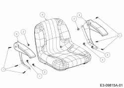 Ersatzteile Black Edition Rasentraktoren 285-117 TWIN KH Typ: 13BIA1KT615  (2019) Sitz