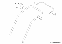 Ersatzteile WOLF-Garten Elektro Rasenmäher ohne Antrieb Blue Power 37 E Typ: 18AWG1Y1650  (2016) Schaltbügel für Schalter 